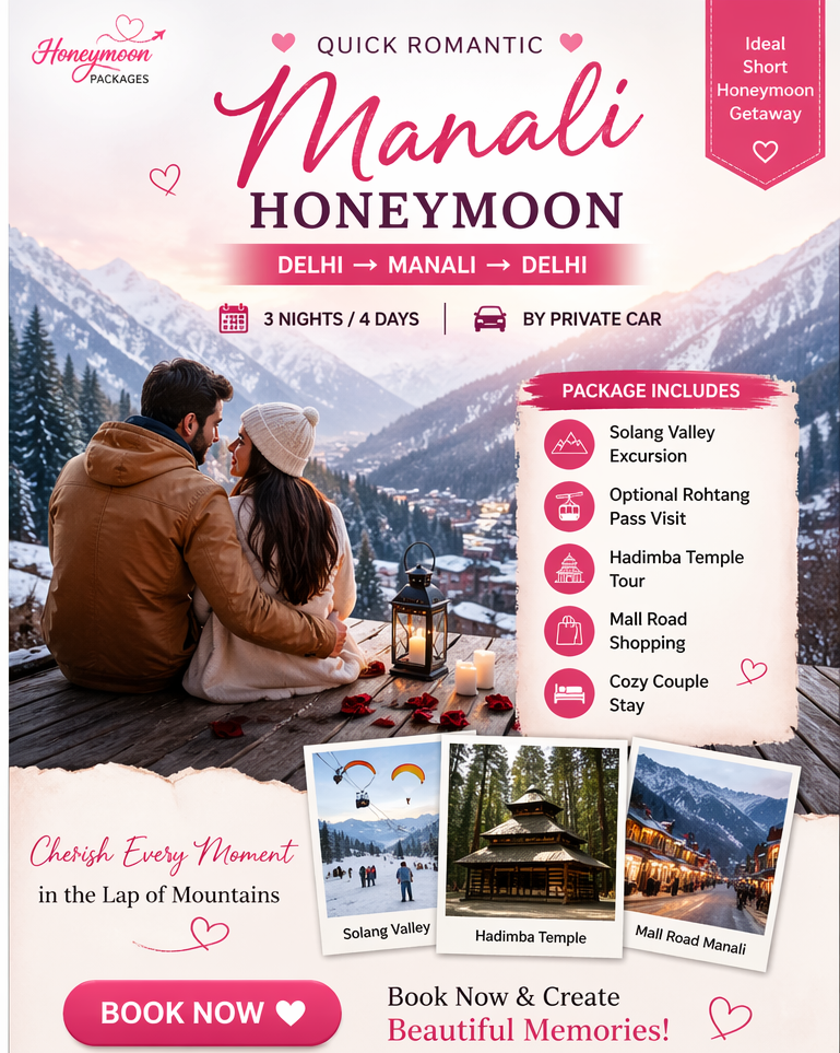 Manali 4 day honeymoon retreat package