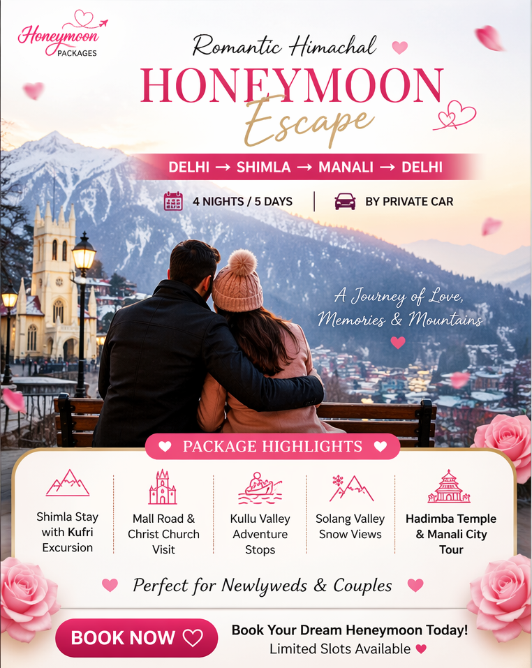 Shimla and Manali 5 day honeymoon package